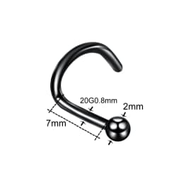 1PC 20G Steel Heart Nariz Piercing Screw Nostril Earring Piercings L Shape Nose Bone Studs Neus Rings Body Piercing Jewelry