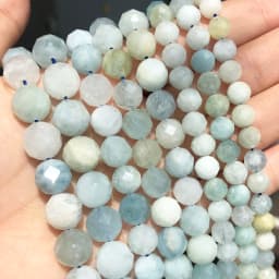 Natural Grey Labradorite Beads Faceted Loose Stone Beads For DIY Making Bracelet Necklace Jewelry Accessories 7.5'' 6mm/8mm