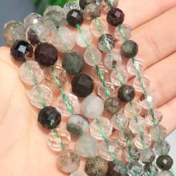 Natural Grey Labradorite Beads Faceted Loose Stone Beads For DIY Making Bracelet Necklace Jewelry Accessories 7.5'' 6mm/8mm