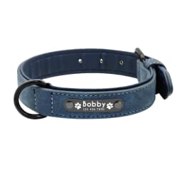 Personalized Dog Collar Custom Leather Dog Collars Inner Padded Pet ID Collar For Small Medium Large Dogs Pitbull Bulldog