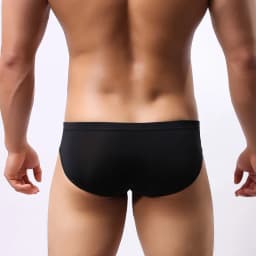 Men's underwear head U convex pocket ultra-thin transparent ice silk men's briefs fork low waist small three pants sexy shorts