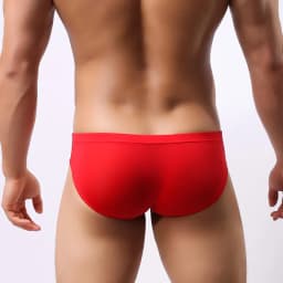 Men's underwear head U convex pocket ultra-thin transparent ice silk men's briefs fork low waist small three pants sexy shorts