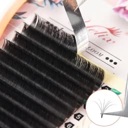 Yelix M Curl Easy Fan Lashes Bloom Individual Eyelash Extension Faux Mink Eyelashes Soft Natural Lash Extension Volume Auto Fans