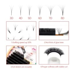 Yelix M Curl Easy Fan Lashes Bloom Individual Eyelash Extension Faux Mink Eyelashes Soft Natural Lash Extension Volume Auto Fans