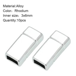 Louleur Magnetic Clasps Bracelets Connector End Clasp Flat Leather Cord Lazy Shoelace Buckle Jewelry Findings Magnets Fasteners