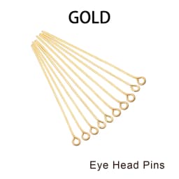 100-200Pcs/Lot 10-70mm Heads Eye Flat Head Pin Gold Plated Ball Head Pins for Jewelry Findings Making Accessories Supplies