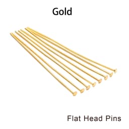 100-200Pcs/Lot 10-70mm Heads Eye Flat Head Pin Gold Plated Ball Head Pins for Jewelry Findings Making Accessories Supplies