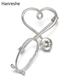 New Hot Sale Medical Medicine Brooch Pin Stethoscope Electrocardiogram Heart Shaped Pin Nurse Doctor Backpack Lapel Jewelry