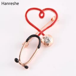 New Hot Sale Medical Medicine Brooch Pin Stethoscope Electrocardiogram Heart Shaped Pin Nurse Doctor Backpack Lapel Jewelry
