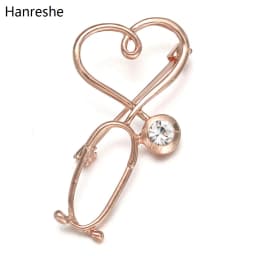 New Hot Sale Medical Medicine Brooch Pin Stethoscope Electrocardiogram Heart Shaped Pin Nurse Doctor Backpack Lapel Jewelry