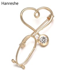 New Hot Sale Medical Medicine Brooch Pin Stethoscope Electrocardiogram Heart Shaped Pin Nurse Doctor Backpack Lapel Jewelry