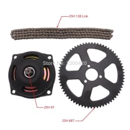 Mini Moto 47cc 49cc Drive System 25H 138 links loops Chain with Gear Box And Rear Sprocket Fit Mini Moto Pocket Bike