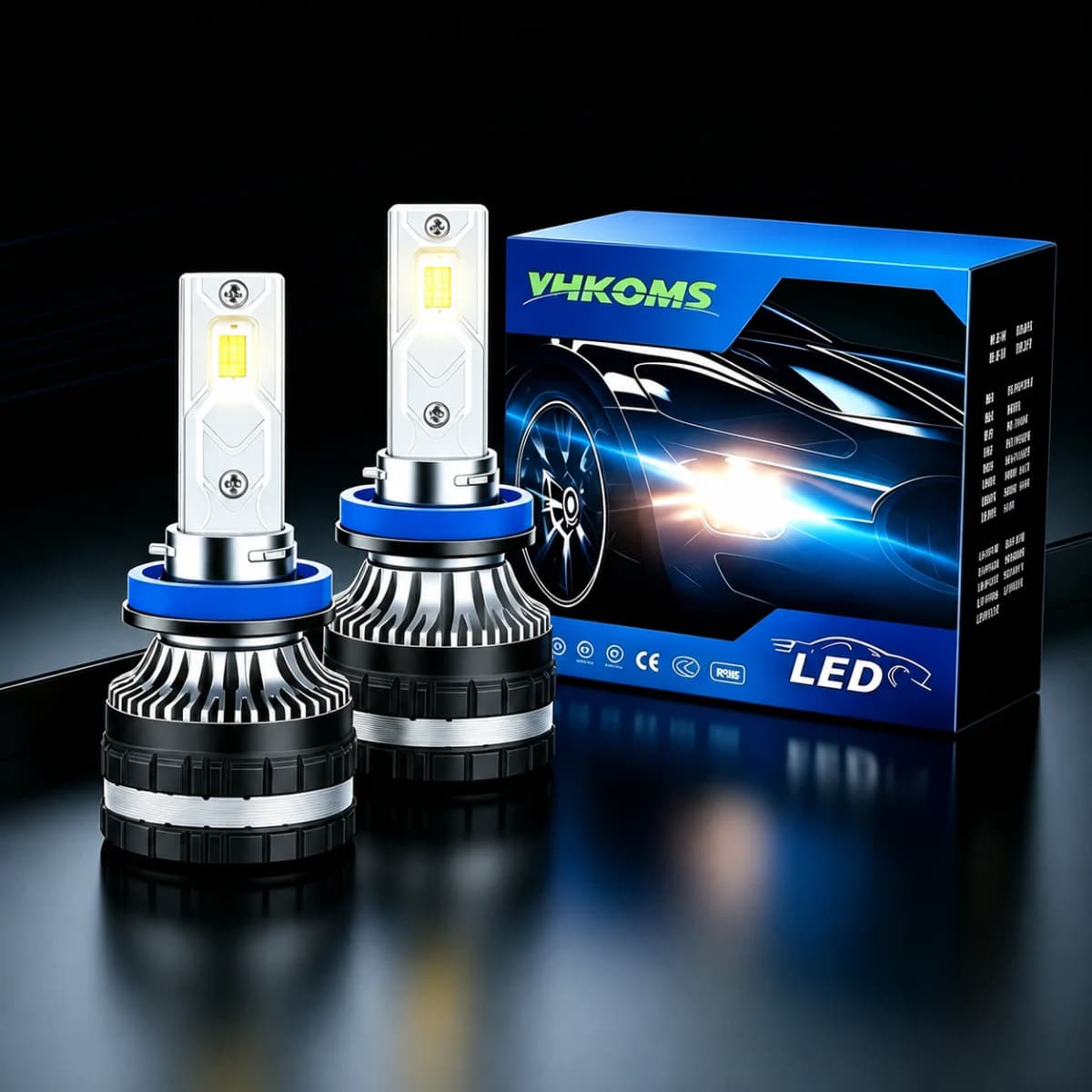 YHKOMS 300W 80000LM Car Headlight H4 H7 H1 LED H8 H9 H11 9005 9006 9012 4300K 5000K 6500K 8000K Auto fog Light 12V LED Bulb