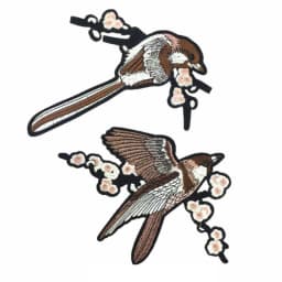 Bird Embroidered Patches Iron on Sewing Parches for Clothes Applique Embroidery DIY Supplies Crafts Sticker 1Pair FSD06