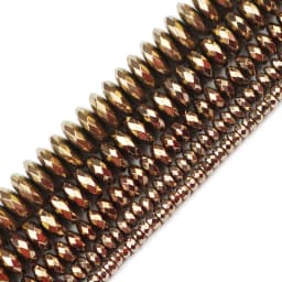 JHNBY Faceted Flat Round Hematite Ball 3/4/6/8/10mm Natural Stone Ore Gold Colors Loose Beads For Jewelry Bracelets Making DIY