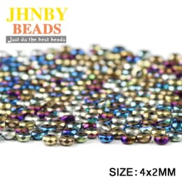 JHNBY Faceted Flat Round Hematite Ball 3/4/6/8/10mm Natural Stone Ore Gold Colors Loose Beads For Jewelry Bracelets Making DIY