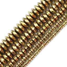 JHNBY Faceted Flat Round Hematite Ball 3/4/6/8/10mm Natural Stone Ore Gold Colors Loose Beads For Jewelry Bracelets Making DIY