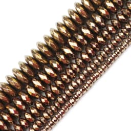 JHNBY Faceted Flat Round Hematite Ball 3/4/6/8/10mm Natural Stone Ore Gold Colors Loose Beads For Jewelry Bracelets Making DIY