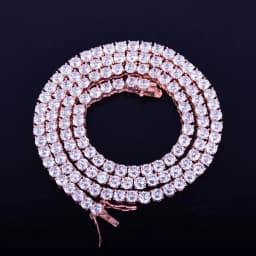 Bubble Letter 1 Row Tennis Chain Zircon Necklace Hip Hop Jewelry Gold Color Copper Material Men Rock Link 18inch 20inch