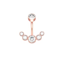 14G Dangle Belly Button Rings for Women Girls 316L Surgical Steel Curved Navel Barbell 5 Crystals Body Jewelry Piercing Ombligo
