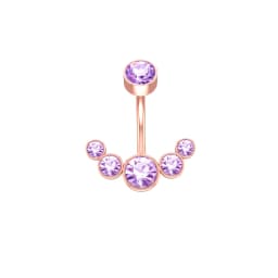 14G Dangle Belly Button Rings for Women Girls 316L Surgical Steel Curved Navel Barbell 5 Crystals Body Jewelry Piercing Ombligo