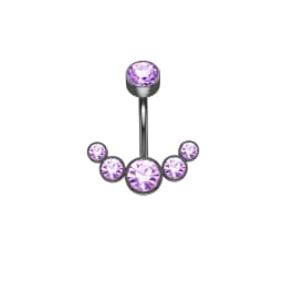14G Dangle Belly Button Rings for Women Girls 316L Surgical Steel Curved Navel Barbell 5 Crystals Body Jewelry Piercing Ombligo