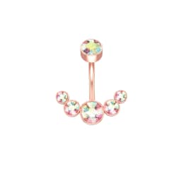 14G Dangle Belly Button Rings for Women Girls 316L Surgical Steel Curved Navel Barbell 5 Crystals Body Jewelry Piercing Ombligo