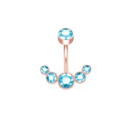 14G Dangle Belly Button Rings for Women Girls 316L Surgical Steel Curved Navel Barbell 5 Crystals Body Jewelry Piercing Ombligo
