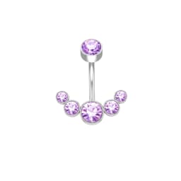14G Dangle Belly Button Rings for Women Girls 316L Surgical Steel Curved Navel Barbell 5 Crystals Body Jewelry Piercing Ombligo