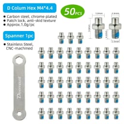 Deemount 25/50 PCS Bicycle Pedal Bolts M4 Steel Stud Pin Nail Cycle Anti-skid Spikes Bike Parts Optional Tool