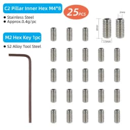Deemount 25/50 PCS Bicycle Pedal Bolts M4 Steel Stud Pin Nail Cycle Anti-skid Spikes Bike Parts Optional Tool