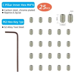 Deemount 25/50 PCS Bicycle Pedal Bolts M4 Steel Stud Pin Nail Cycle Anti-skid Spikes Bike Parts Optional Tool