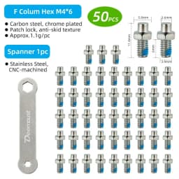 Deemount 25/50 PCS Bicycle Pedal Bolts M4 Steel Stud Pin Nail Cycle Anti-skid Spikes Bike Parts Optional Tool