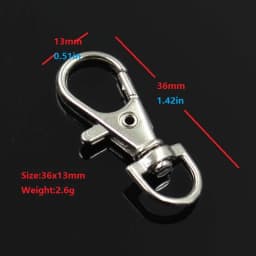 10pcs Wholesale Silver Color Rhodium Lobster Clasp Clips Key Hook Keychain Split Key Ring Findings Clasps DIY Keychains Making