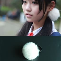 1PC Sweet girls Cute Little Girls' Pompom Hair Ties Double Pom Pom Elastic Band Hair Ropes Hair Accessories
