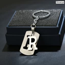 Charm New 26 Letters Stainless Steel Key Chain Men Women keychain Best Couple gift Jewelry Car Key Ring A-Z Keychain