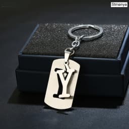 Charm New 26 Letters Stainless Steel Key Chain Men Women keychain Best Couple gift Jewelry Car Key Ring A-Z Keychain