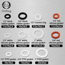 White Black 1/2" 3/4" 1"Rubber Ring Silicon PTFE Flat Gasket Sealing Ring Shower Nozzle Hose Pipe Bellows Tube Washer Ring-.-