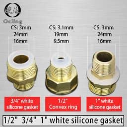 White Black 1/2" 3/4" 1"Rubber Ring Silicon PTFE Flat Gasket Sealing Ring Shower Nozzle Hose Pipe Bellows Tube Washer Ring-.-