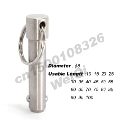 Spring Pins, QUICK RELEASE PINS, Ball Lock Pins, Stainless Steel Pin Dia 5/6/10/12/16/20, Usable Length 10~100mm