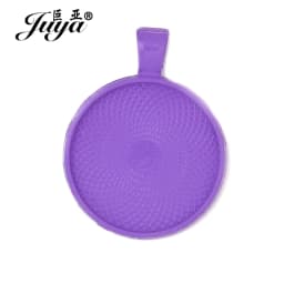 JUYA 10pcs Pendant Cabochon Base DIY Jewelry Making 25mm Inner Size Plated Crafts Setting Necklace Jewellery Findings Accessory