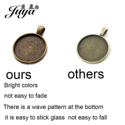 JUYA 10pcs Pendant Cabochon Base DIY Jewelry Making 25mm Inner Size Plated Crafts Setting Necklace Jewellery Findings Accessory