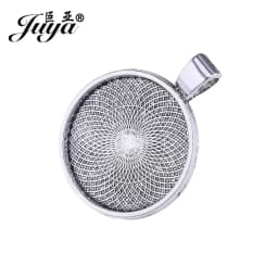 JUYA 10pcs Pendant Cabochon Base DIY Jewelry Making 25mm Inner Size Plated Crafts Setting Necklace Jewellery Findings Accessory