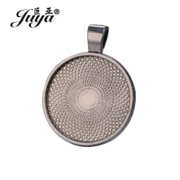 JUYA 10pcs Pendant Cabochon Base DIY Jewelry Making 25mm Inner Size Plated Crafts Setting Necklace Jewellery Findings Accessory