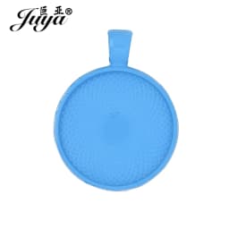 JUYA 10pcs Pendant Cabochon Base DIY Jewelry Making 25mm Inner Size Plated Crafts Setting Necklace Jewellery Findings Accessory