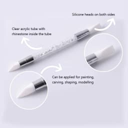 Dual-ended Silicone Sculpture Pen for Nail Art, Easy and Precise Nail Design Tool, 3D Carving Glitter Dotting Brush