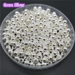 Five Sizes Silvery Iron Metal Beads Jewelry Findings Diy Beads Smooth Ball Spacer Beads For Jewelry Making Making