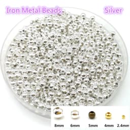Five Sizes Silvery Iron Metal Beads Jewelry Findings Diy Beads Smooth Ball Spacer Beads For Jewelry Making Making
