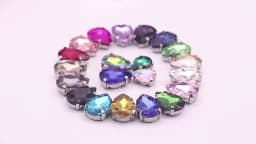 Glitter Mixed Shape Glass Rhinestones For Clothes Pink Flatback Craft Gems Crystal Sew On Rhinestone With Claw 50PCS/PACK S048