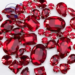 Glitter Mixed Shape Glass Rhinestones For Clothes Pink Flatback Craft Gems Crystal Sew On Rhinestone With Claw 50PCS/PACK S048